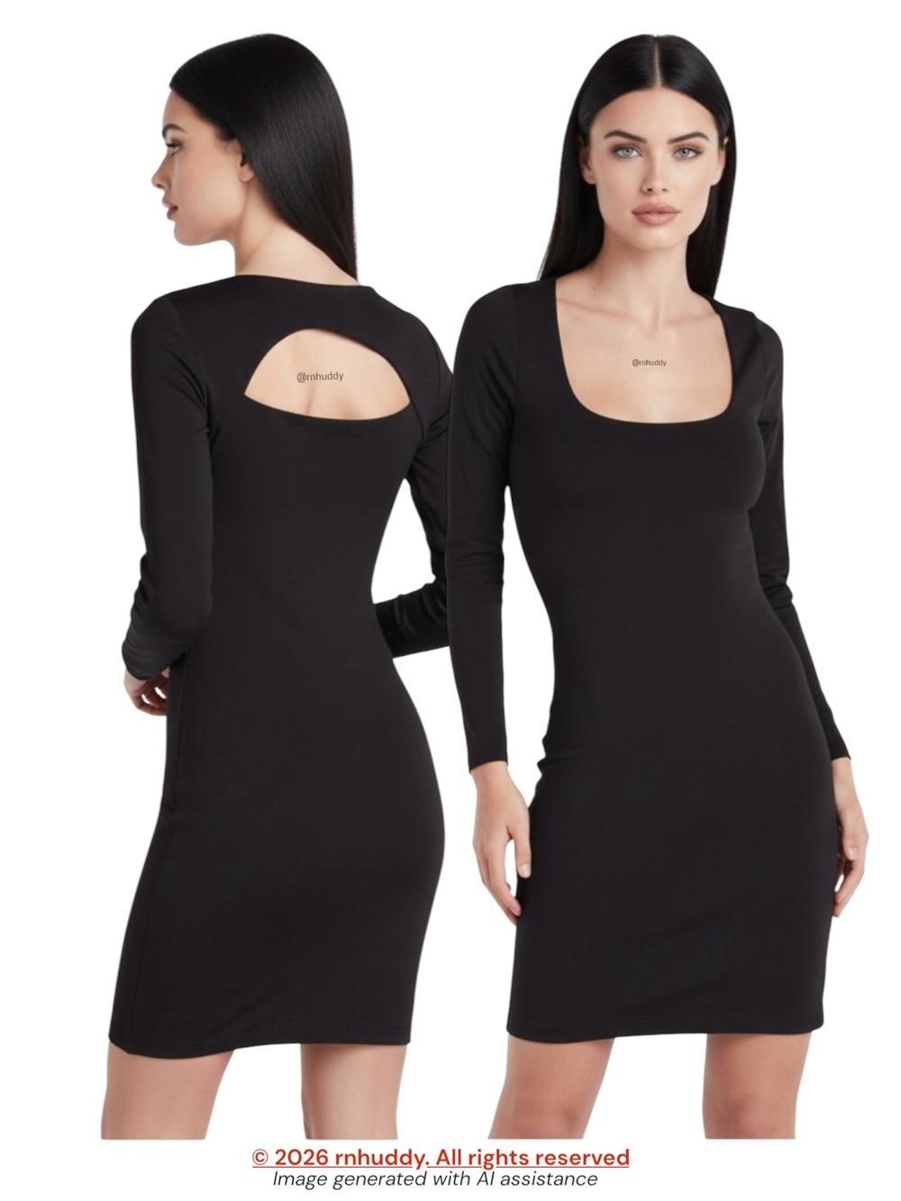 Express S black body contour cutout back long sleeve mini dress